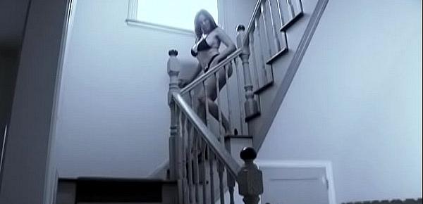  Nasty dazzling girl with giant melons Gianna Michaels was banged by her horny boyfriend on the staircase